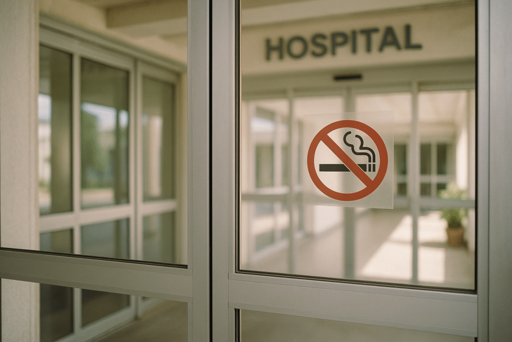 5061 ¿Qué está prohibido hacer en la puerta de un hospital o colegio?
