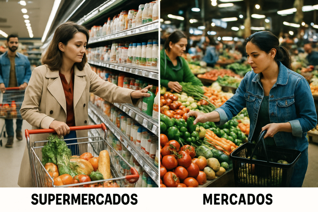 Разница между supermercados и mercados- где покупать продукты дешевле