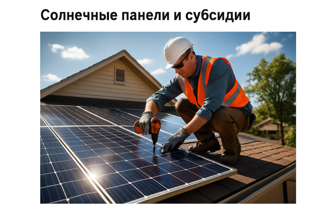 Использование солнечных панелей- субсидии и налоги